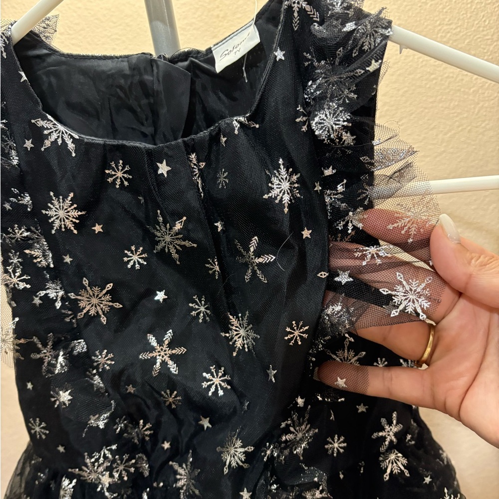 Elegant Starry Black Kids Dress - Picture 9 of 9